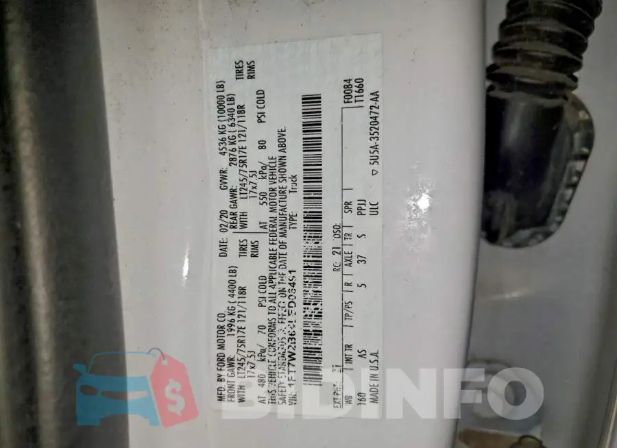 1FT7W2B64LED06491 Photo# 12