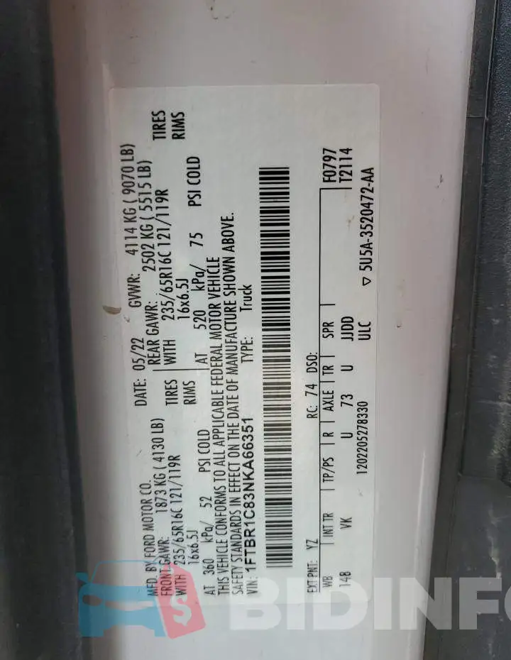 1FTBR1C83NKA66351 Photo# 13