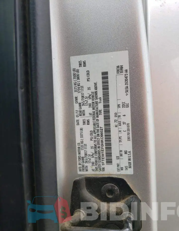 1FTEW1EF0HKC66027 Photo# 12