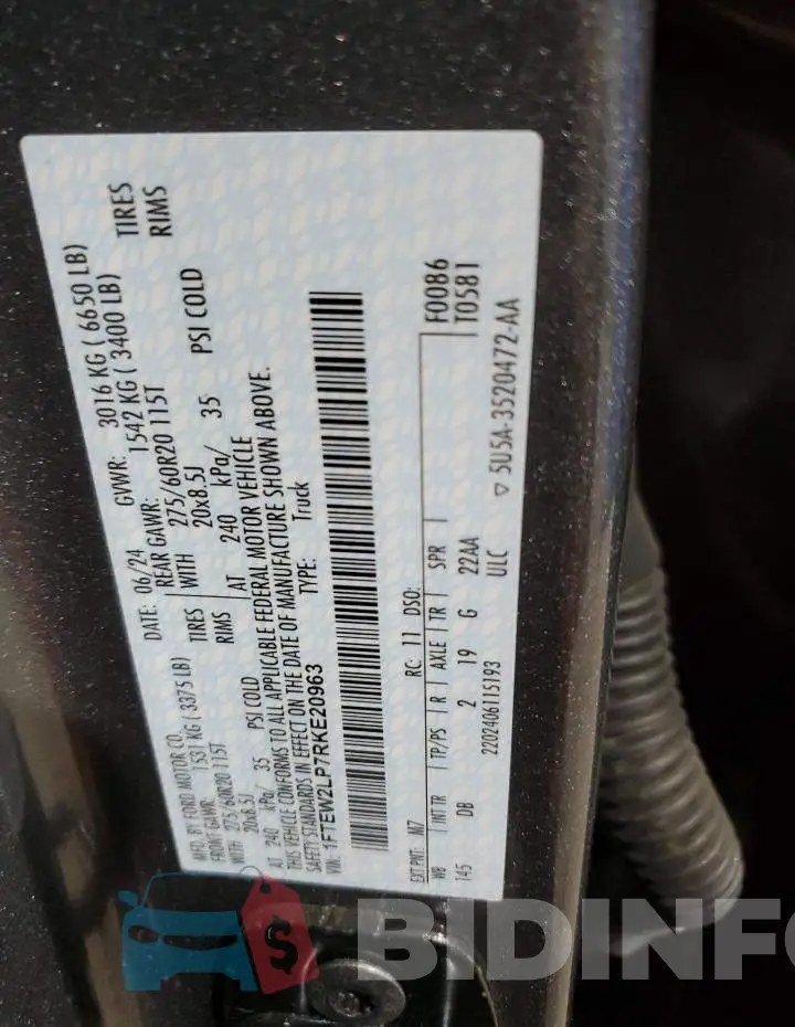 1FTEW2LP7RKE20963 Photo# 12
