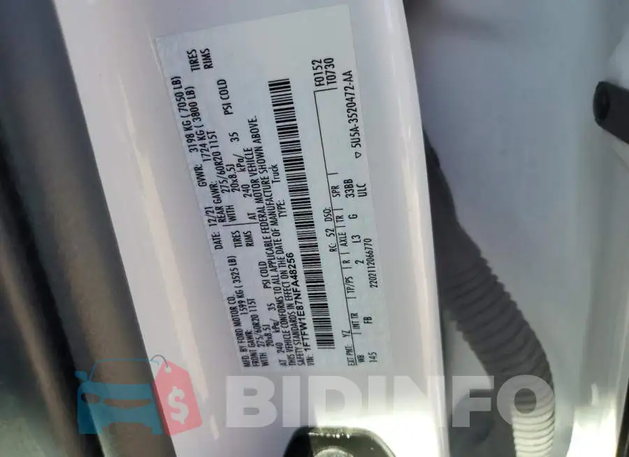1FTFW1E87NFA48256 Photo# 12