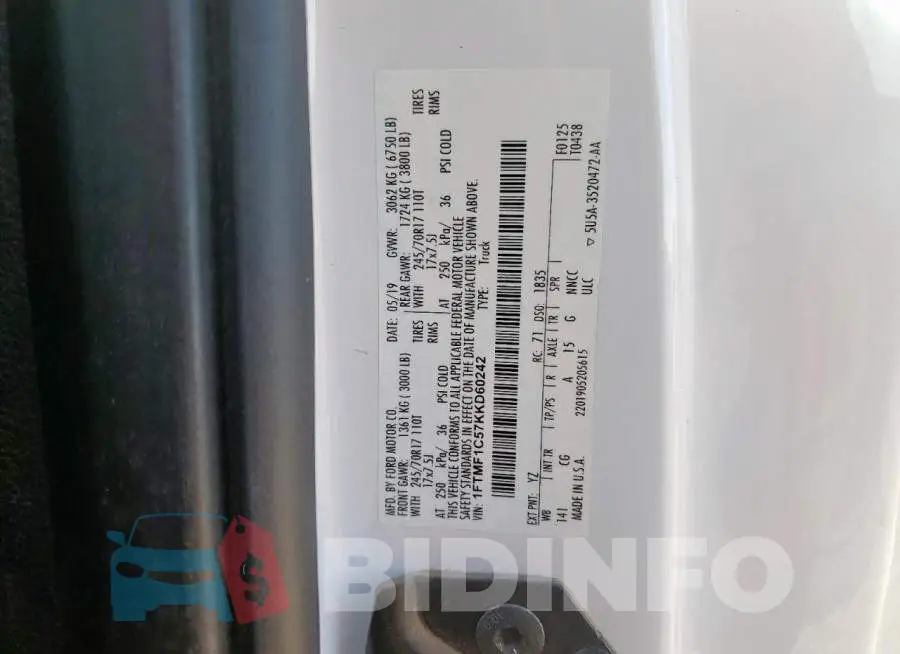 1FTMF1C57KKD60242 Photo# 12
