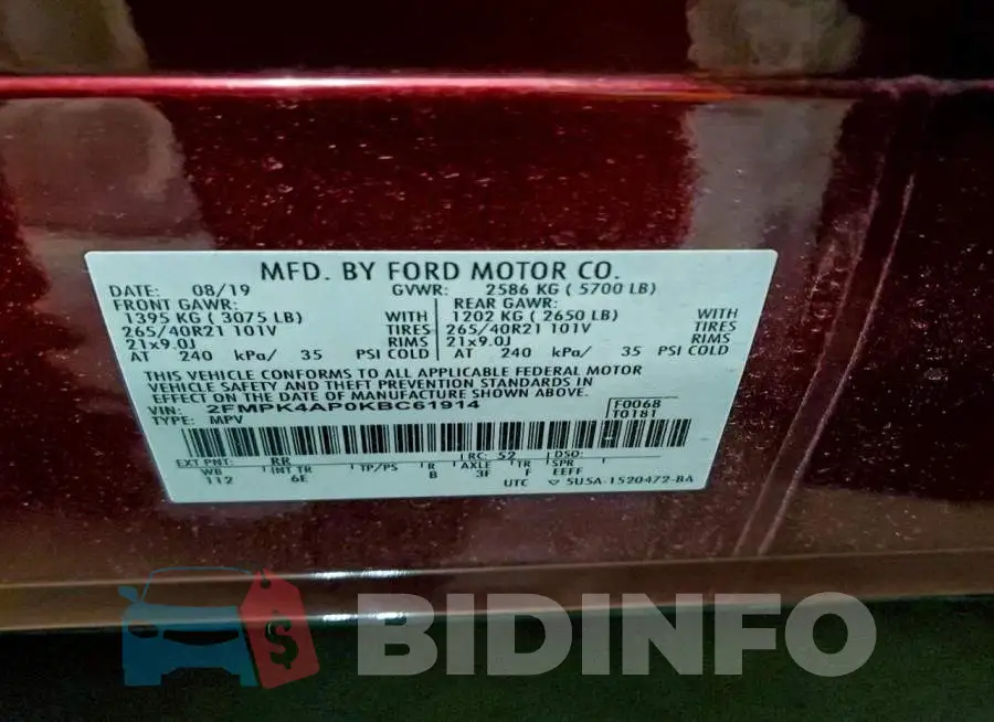 2FMPK4AP0KBC61914 Photo# 13