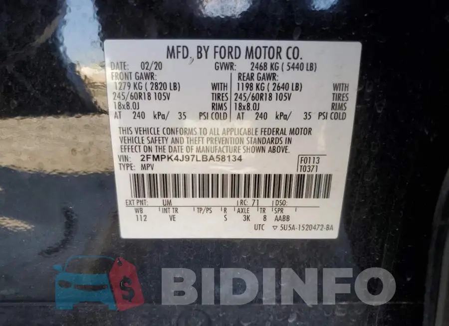 2FMPK4J97LBA58134 Photo# 13
