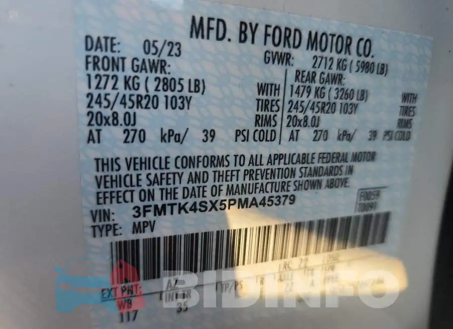 3FMTK4SX5PMA45379 Photo# 13