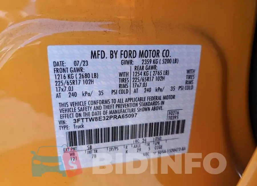 3FTTW8E32PRA65097 Photo# 12