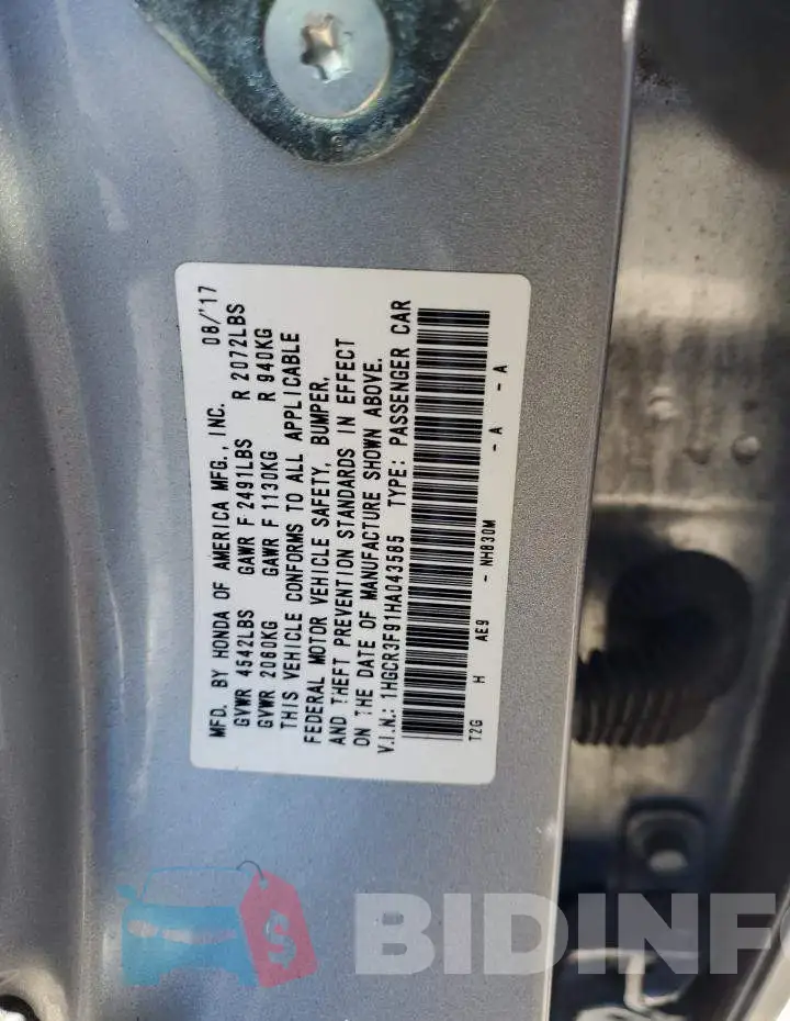1HGCR3F91HA043585 Photo# 12