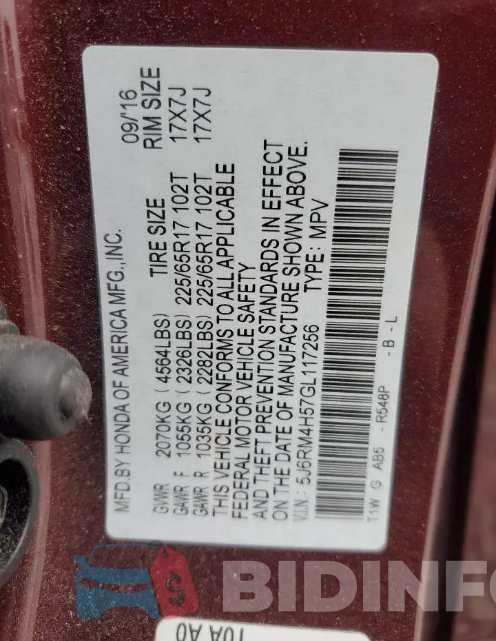 5J6RM4H57GL117256 Photo# 14