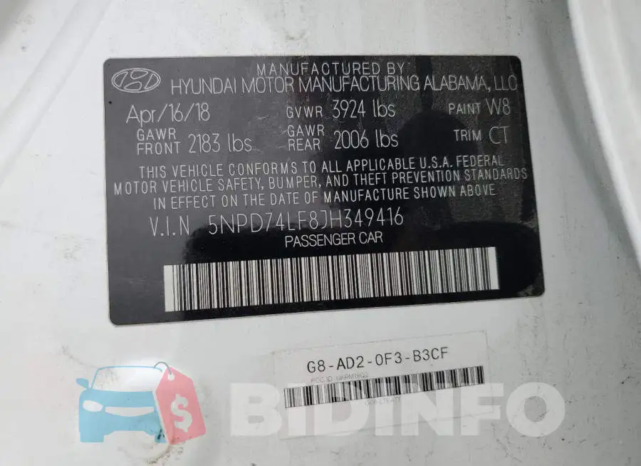 5NPD74LF8JH349416 Photo# 12