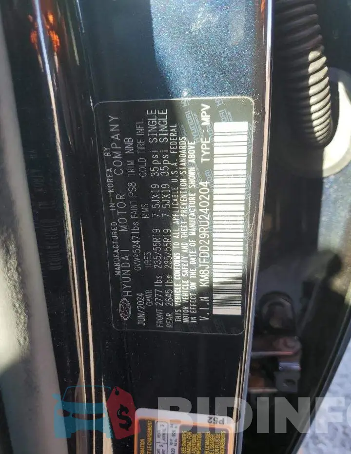 KM8JFDD29RU240204 Photo# 12