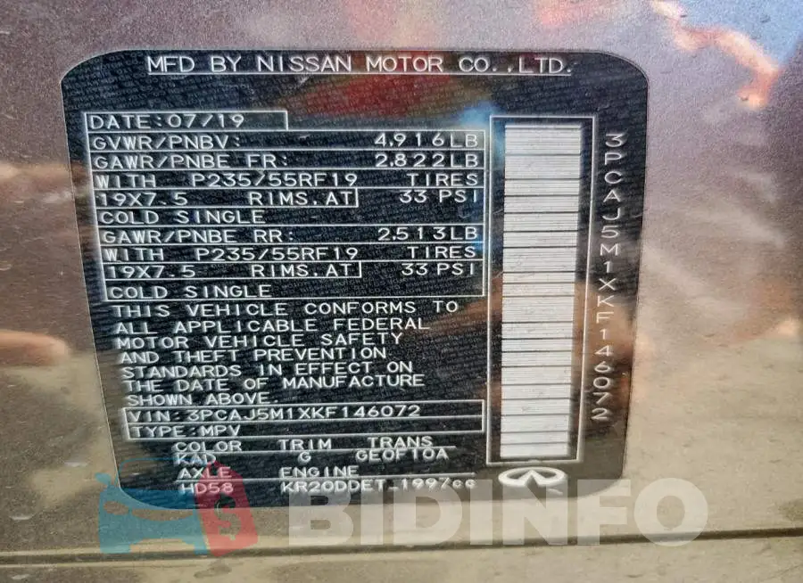 3PCAJ5M1XKF146072 Photo# 13