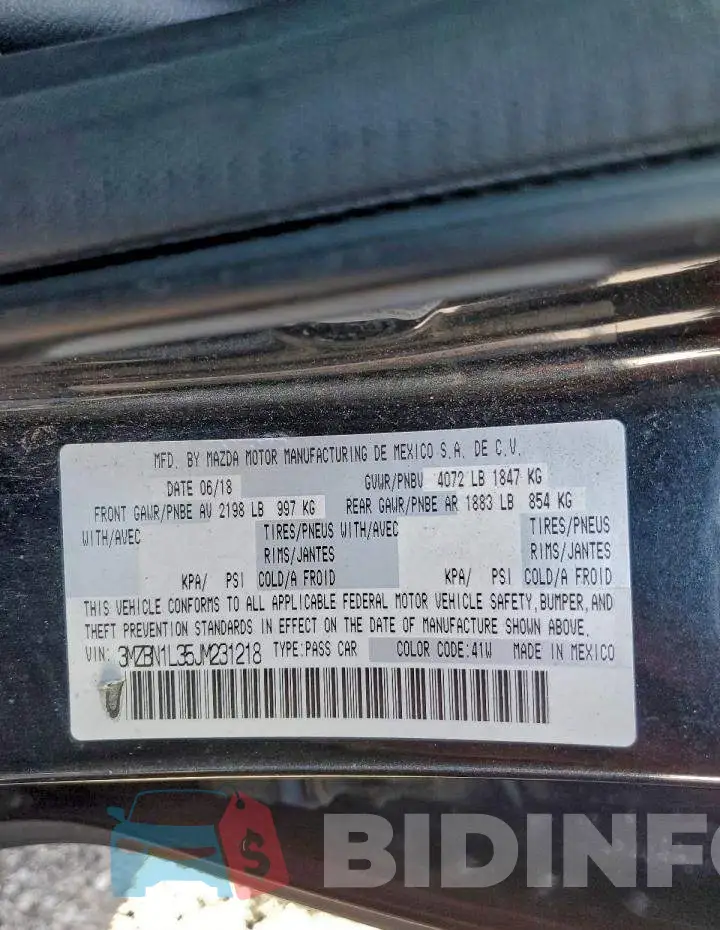 3MZBN1L35JM231218 Photo# 13