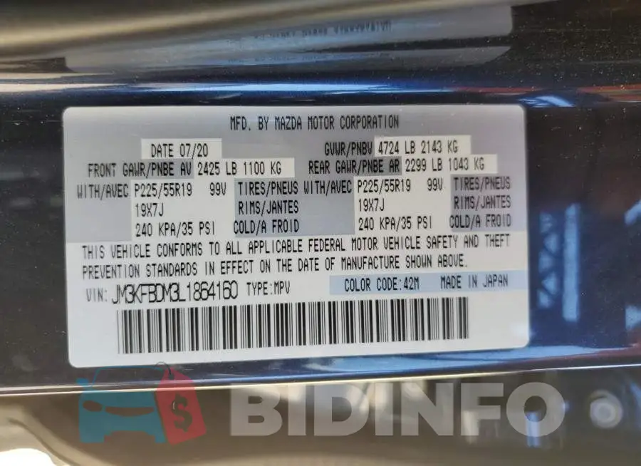 JM3KFBDM3L1864160 Photo# 13