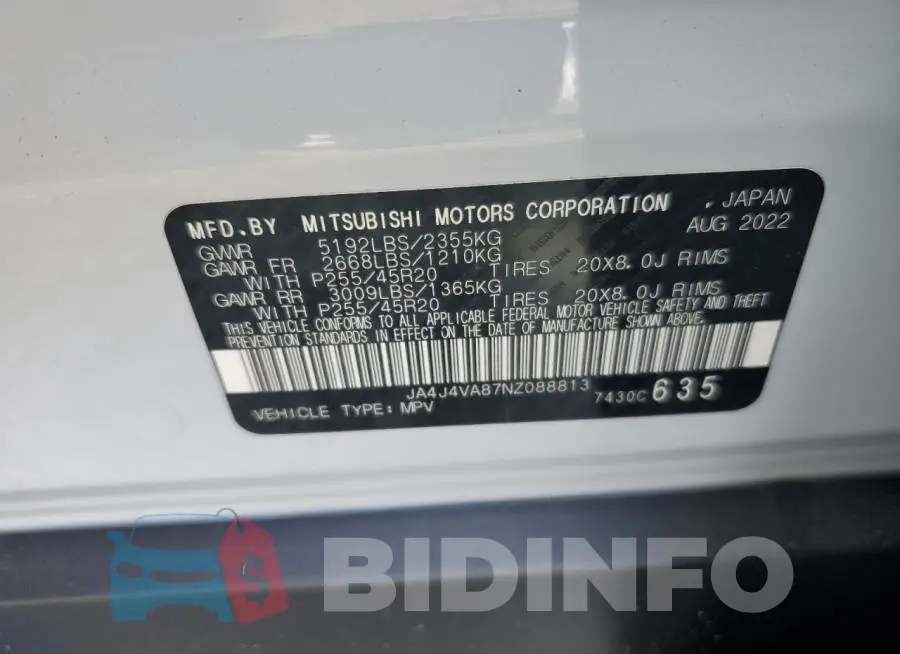 JA4J4VA87NZ088813 Photo# 12