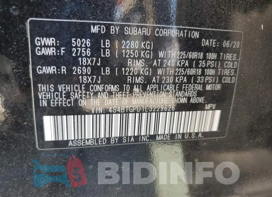 4S4BTGPD1L3229626 Photo# 13