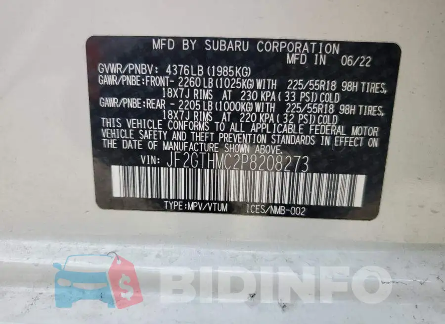JF2GTHMC2P8208273 Photo# 14