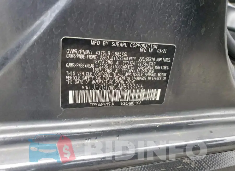 JF2GTHMC4M8333755 Photo# 13