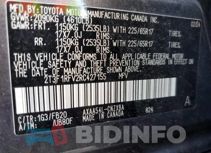 2T3F1RFV2RC427155 Photo# 14