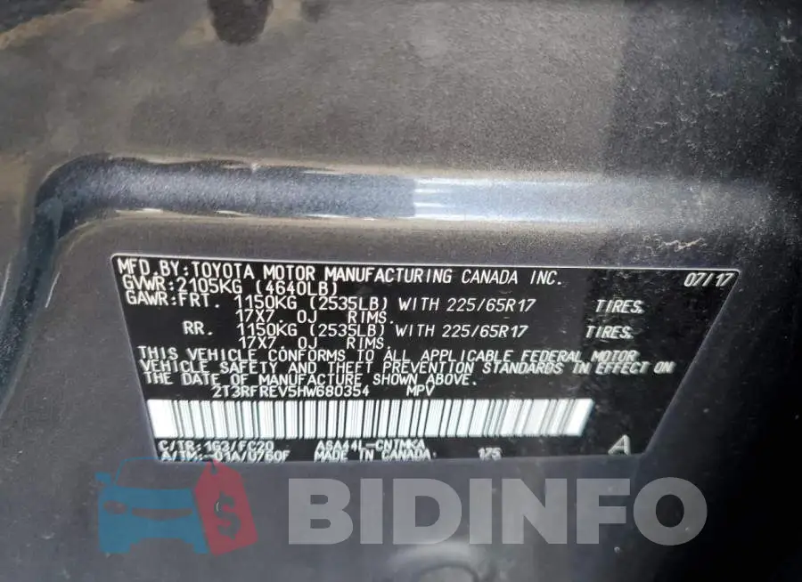 2T3RFREV5HW680354 Photo# 13