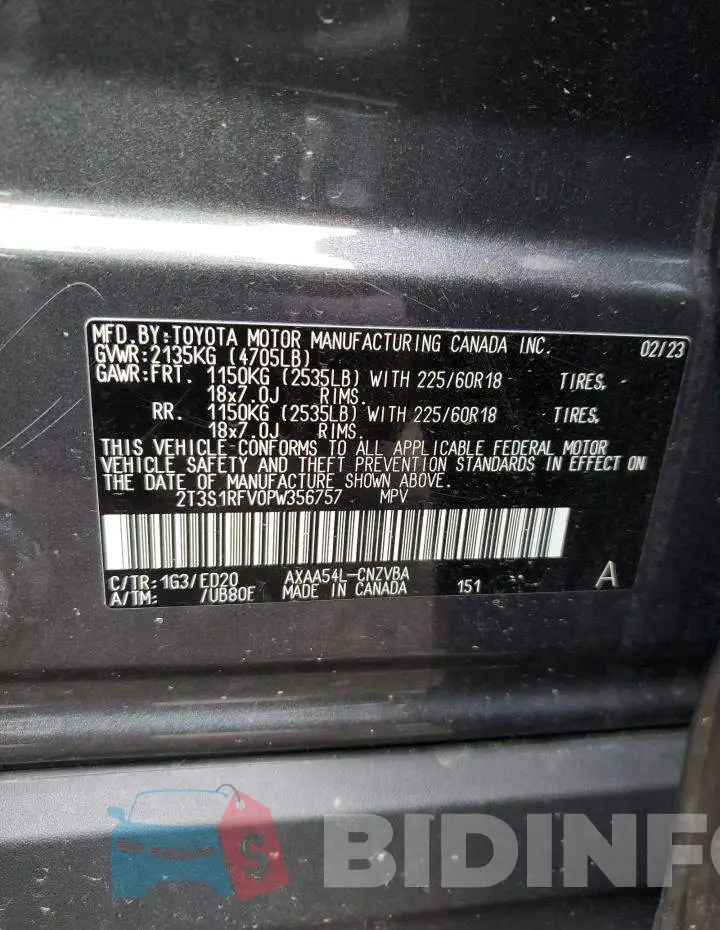 2T3S1RFV0PW356757 Photo# 14