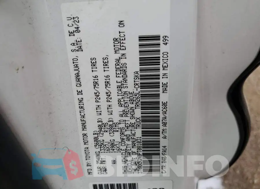 3TYRX5GN0PT081031 Photo# 12