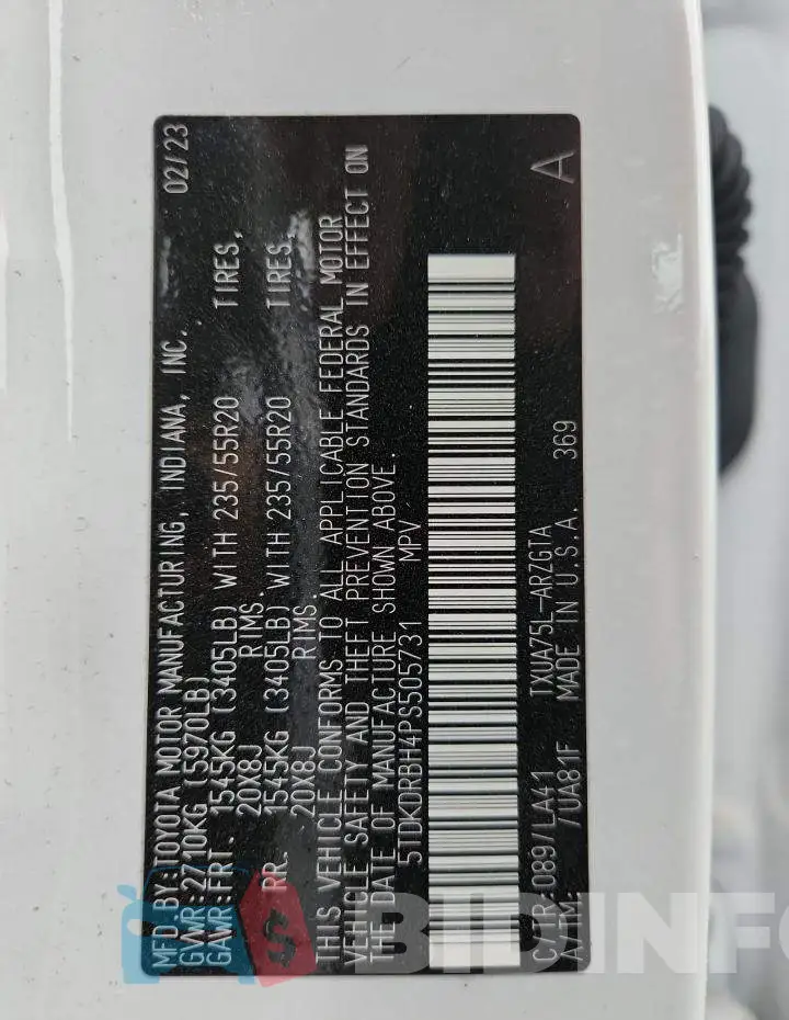 5TDKDRBH4PS505731 Photo# 13