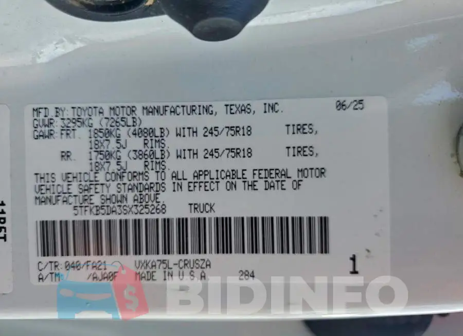 5TFKB5DA3SX325268 Photo# 12