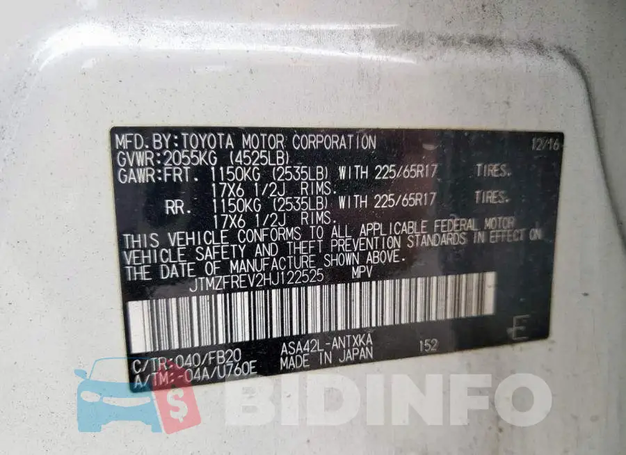 JTMZFREV2HJ122525 Photo# 13