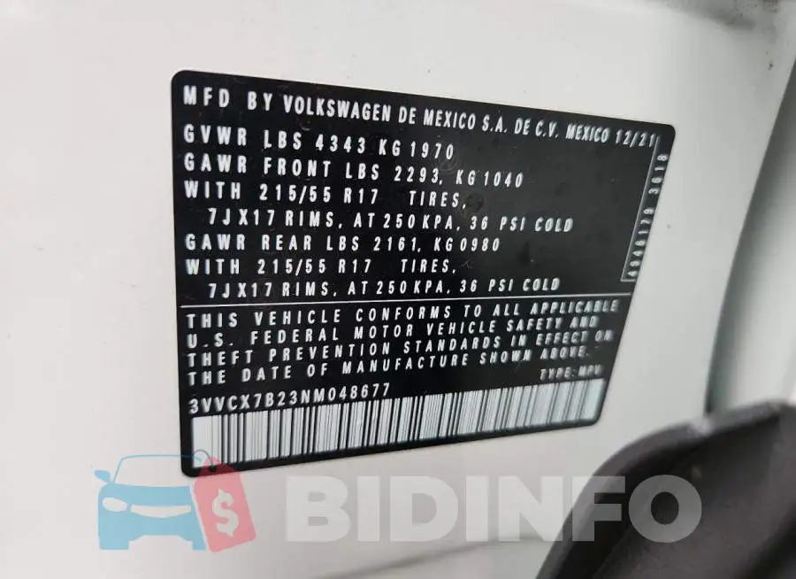3VVCX7B23NM048677 Photo# 12