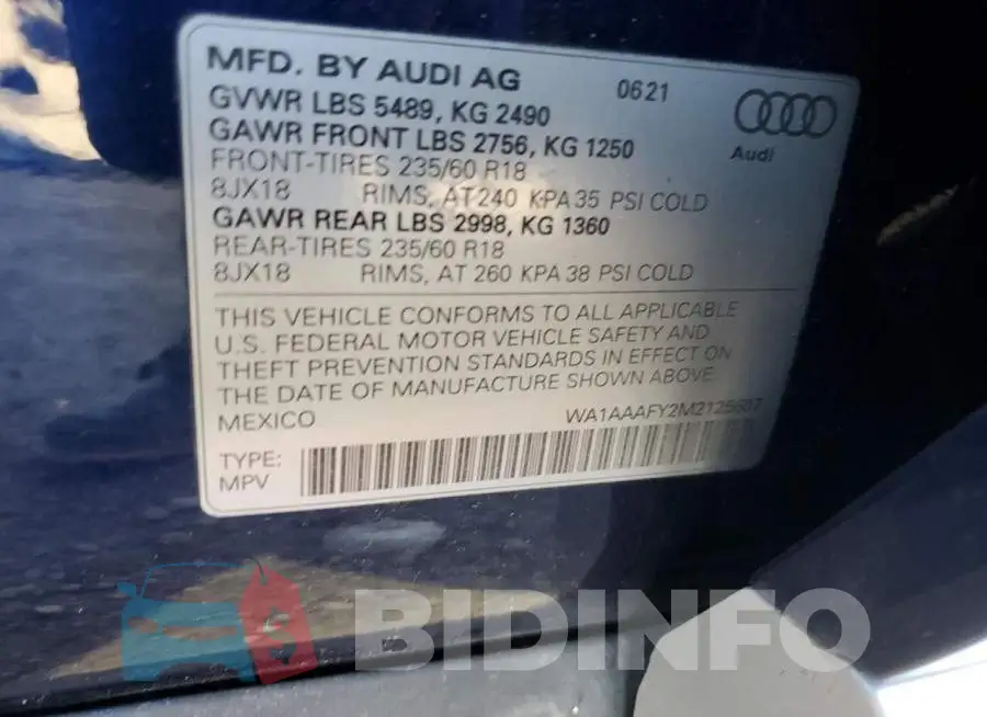 WA1AAAFY2M2125607 Photo# 13