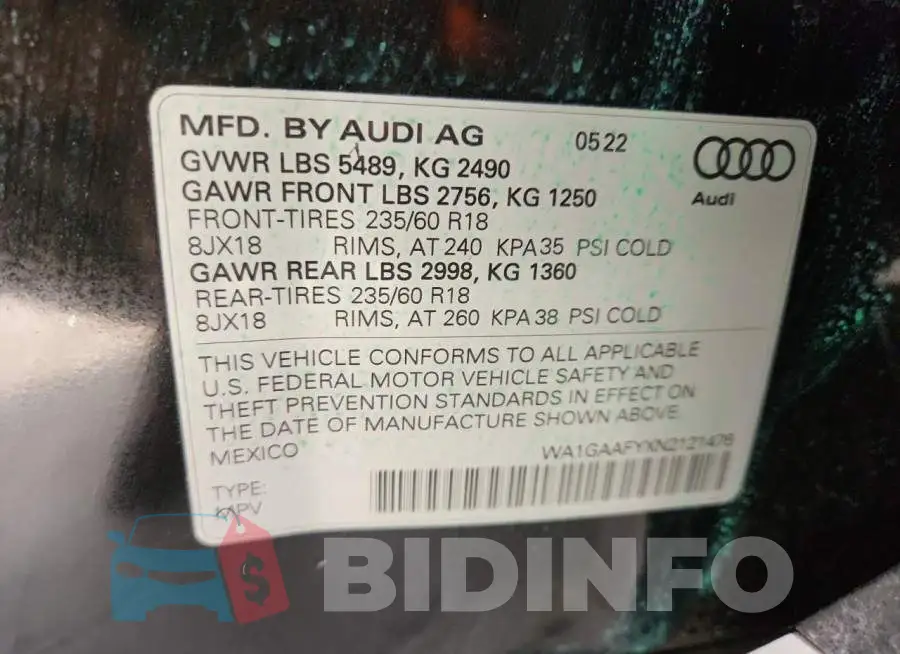 WA1GAAFYXN2121476 Photo# 13