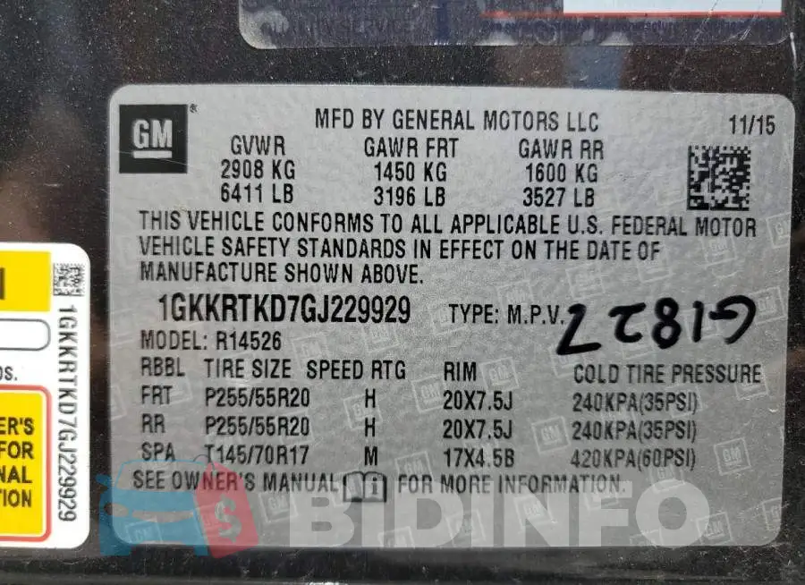 1GKKRTKD7GJ229929 Photo# 13