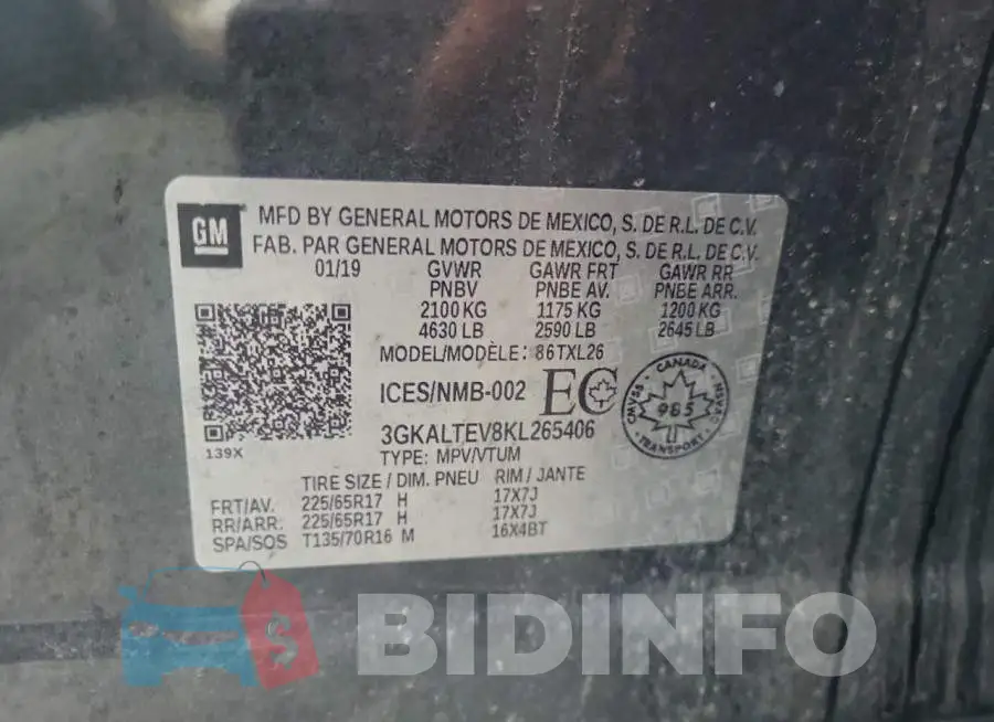 3GKALTEV8KL265406 Photo# 13