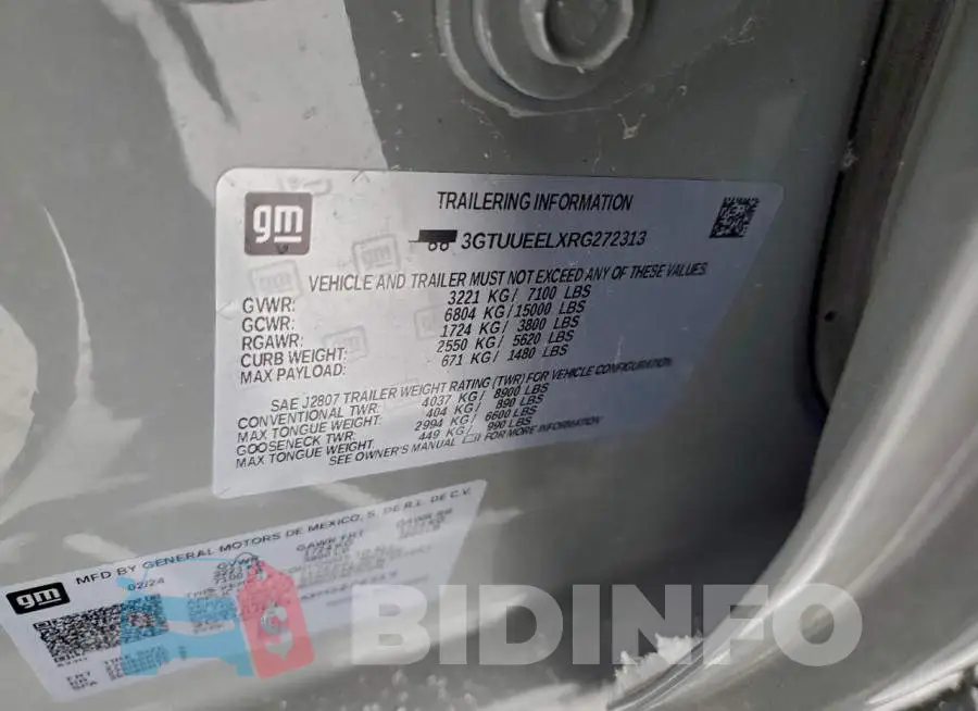 3GTUUEELXRG272313 Photo# 12