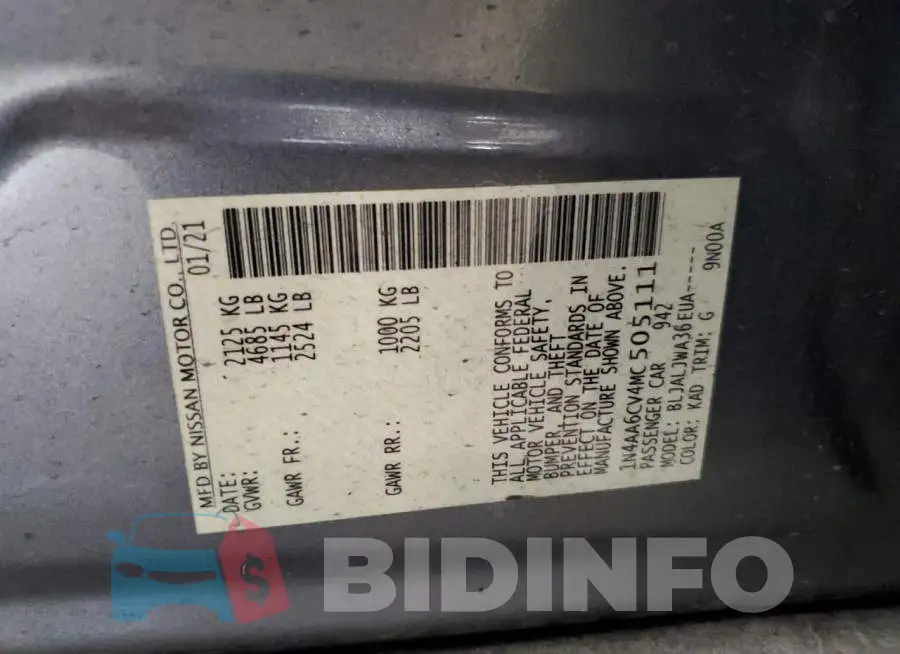 1N4AA6CV4MC505111 Photo# 12