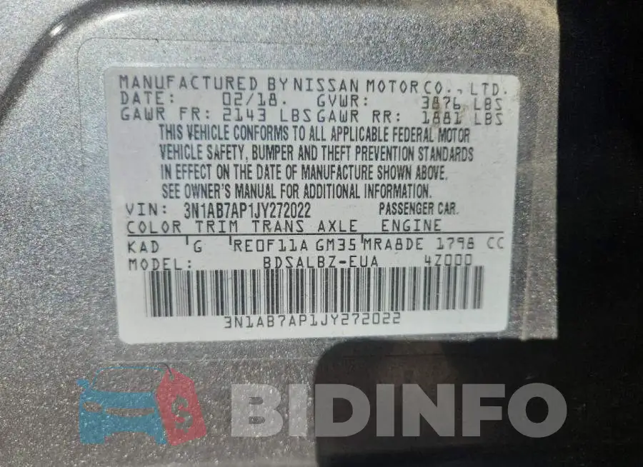 3N1AB7AP1JY272022 Photo# 13