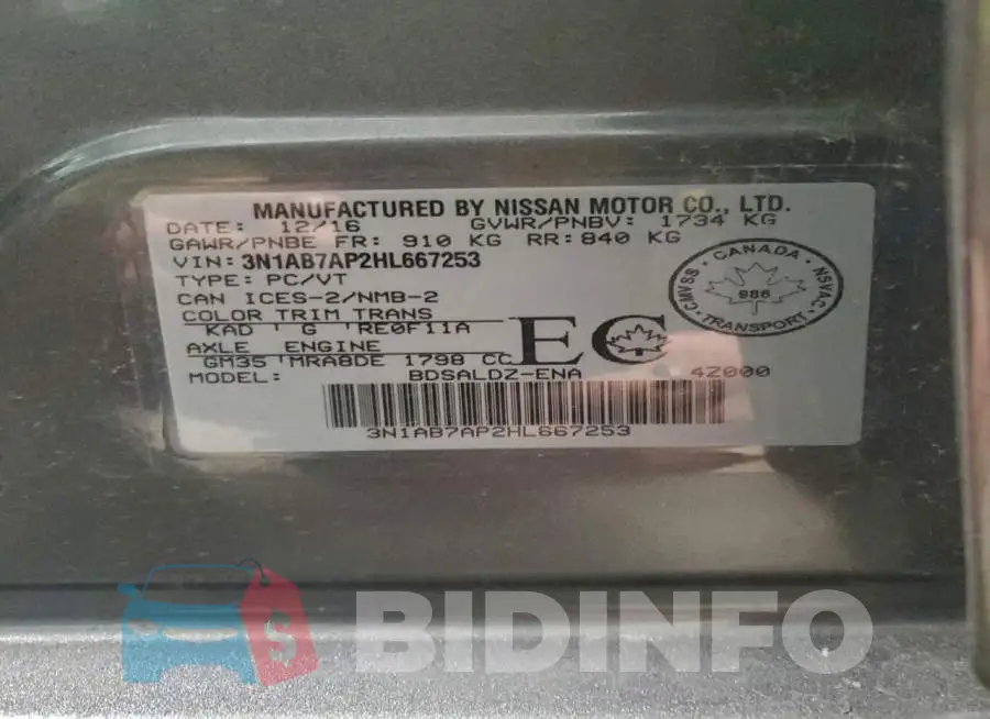 3N1AB7AP2HL667253 Photo# 12