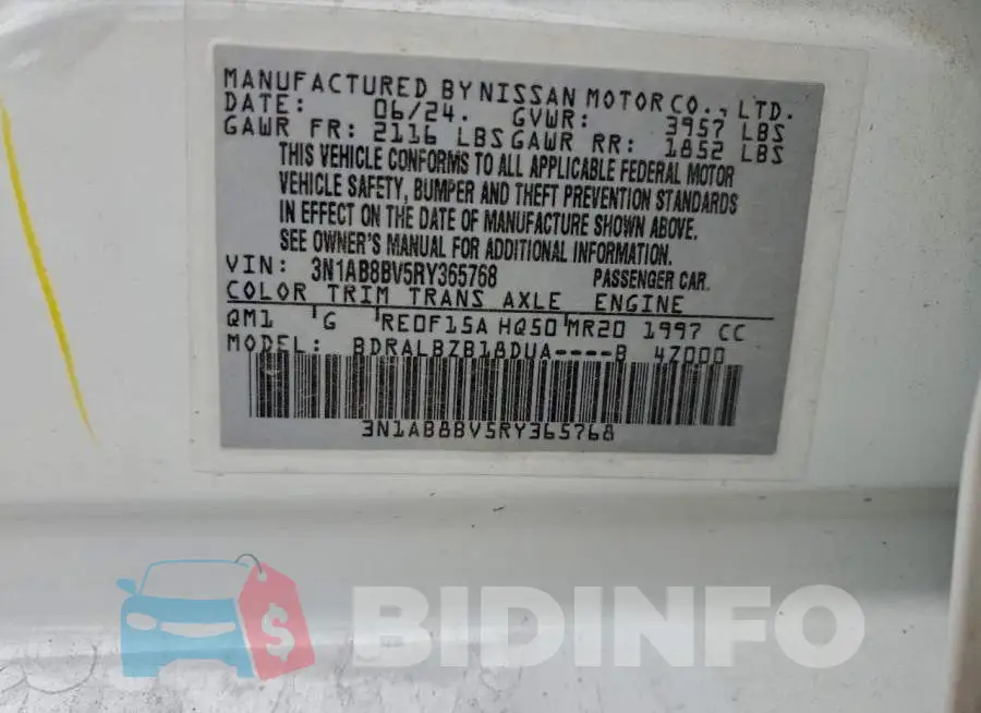 3N1AB8BV5RY365768 Photo# 13
