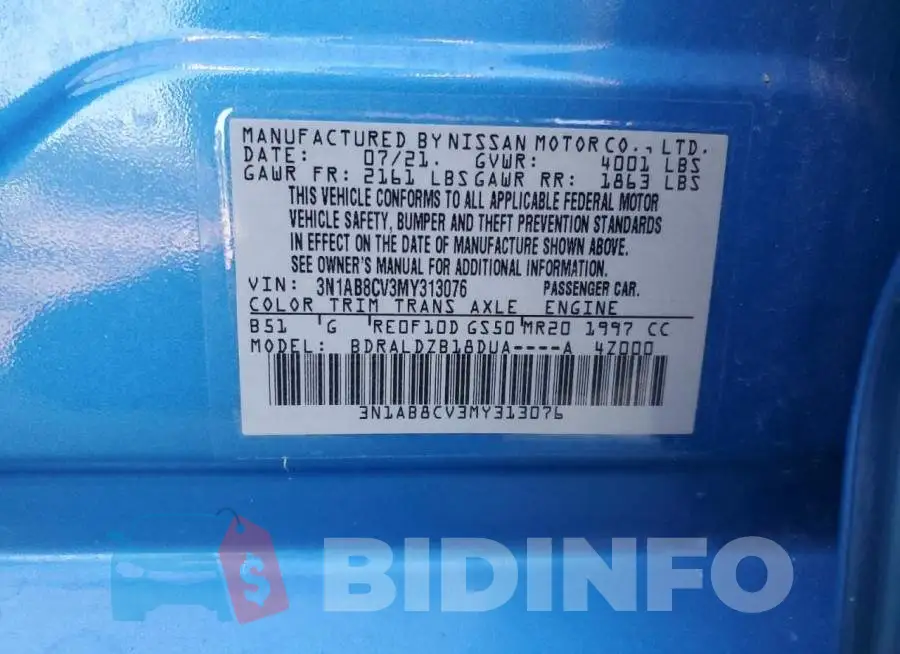 3N1AB8CV3MY313076 Photo# 12