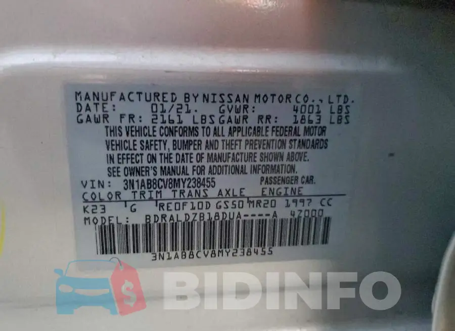 3N1AB8CV8MY238455 Photo# 12