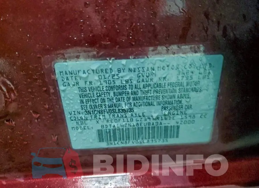 3N1CN8FV0SL835735 Photo# 12