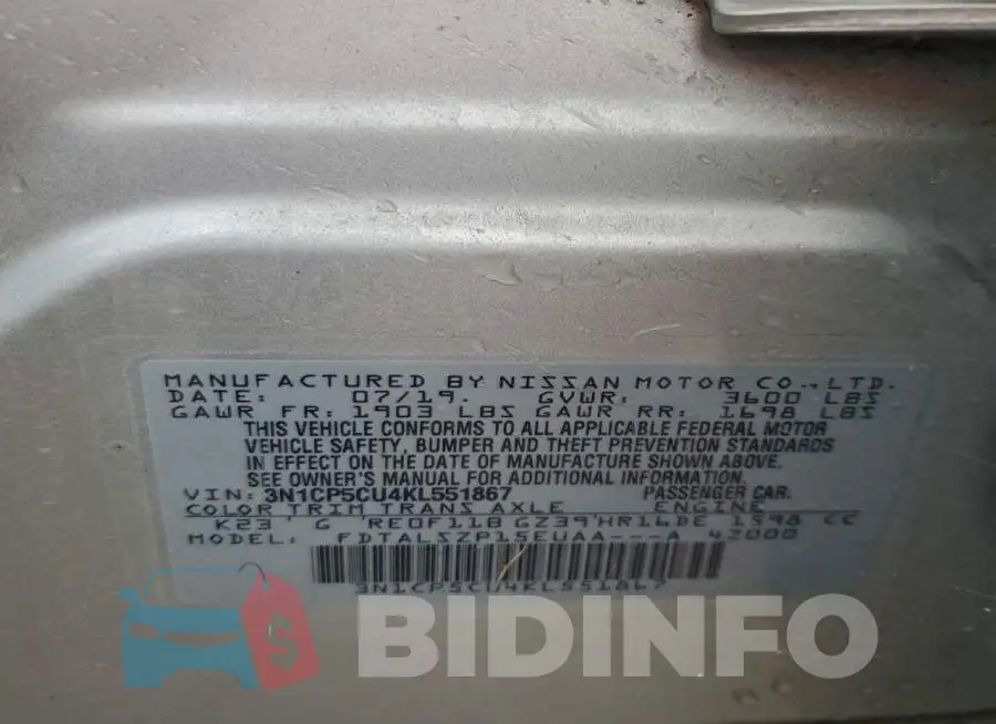 3N1CP5CU4KL551867 Photo# 14