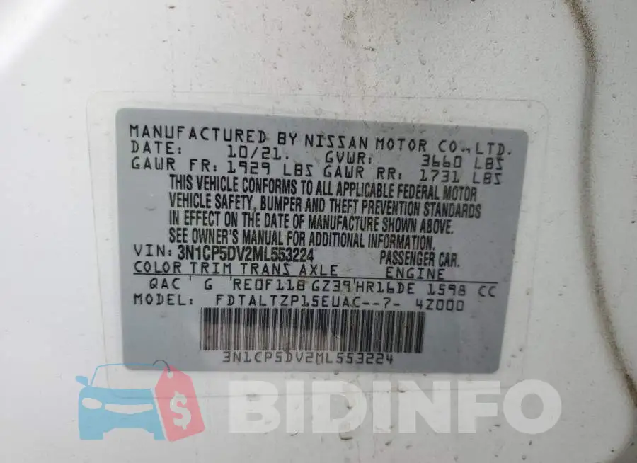 3N1CP5DV2ML553224 Photo# 12