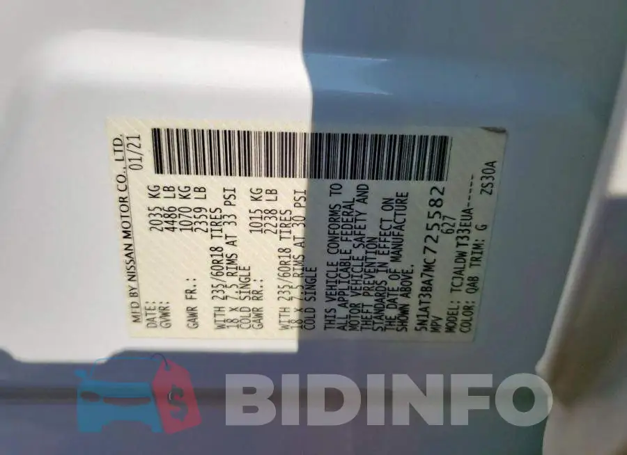 5N1AT3BA7MC725582 Photo# 12