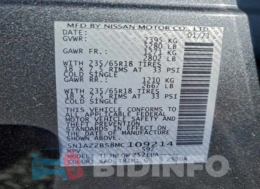 5N1AZ2BS8MC109214 Photo# 13