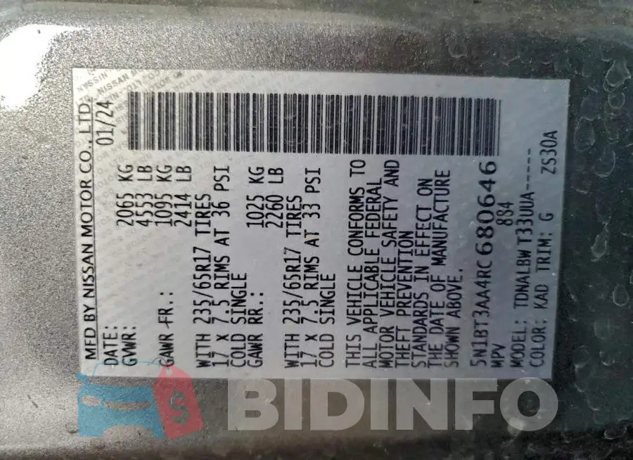 5N1BT3AA4RC680646 Photo# 14