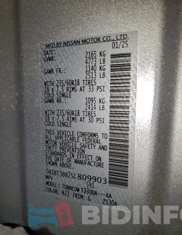 5N1BT3BB2SC809903 Photo# 14