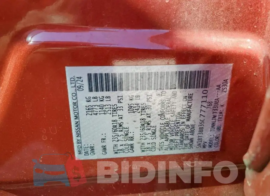 5N1BT3BB3SC777110 Photo# 14