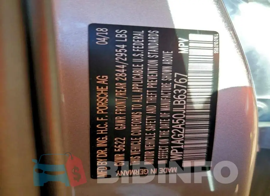 WP1AG2A50JLB63767 Photo# 12