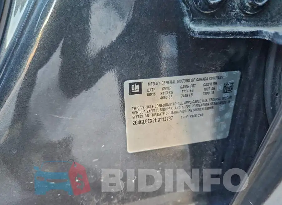 2G4GL5EX2H9112787 Photo# 13